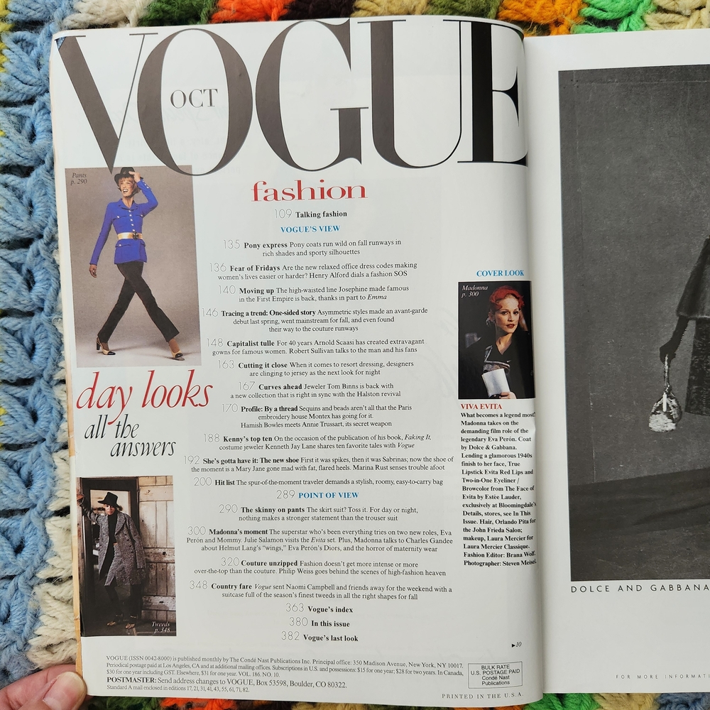 Vintage Vogue Magazine Madonna October 1996 Issue - Picture 3 of 11